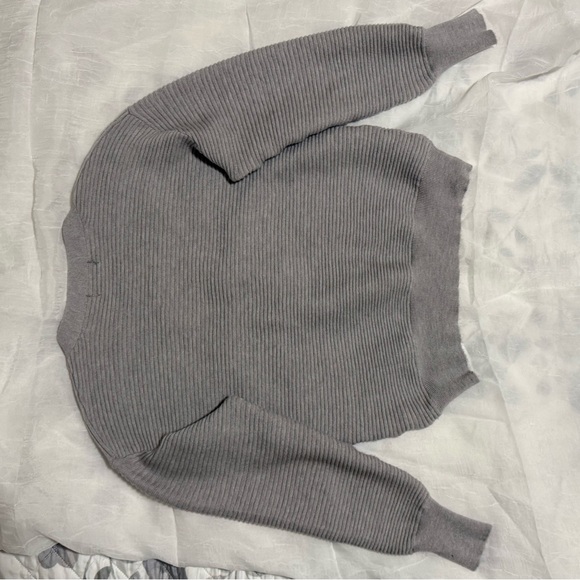 Gray Women's Cardigan Sweater - Picture 2 of 4